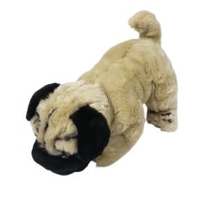 Mike Dog Plush Stuffed Animal Toy‎ Cream Black Pug Puppy Doggy Kids Toy